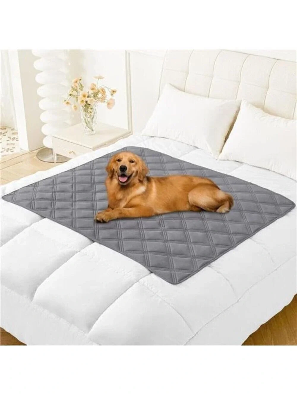 Waterproof Dog Bed Cover Blanket 40x50 Soft Reversible Pet Blanket Gray Comfy NW
